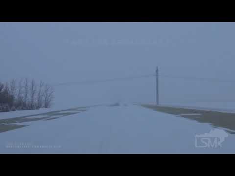 04-02-2020 Cass County, ND Heavy Snow- Spring Flooded Ditches- Ice hang off Signs