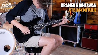 Video thumbnail for No Talking...Just Tones | Kramer NightSwan Jet Black Metallic by Peach Guitars