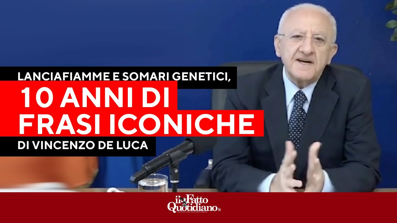 Montale, lanciafiamme, somari genetici e contumelie: 10 anni di frasi iconiche di Vincenzo De Luca