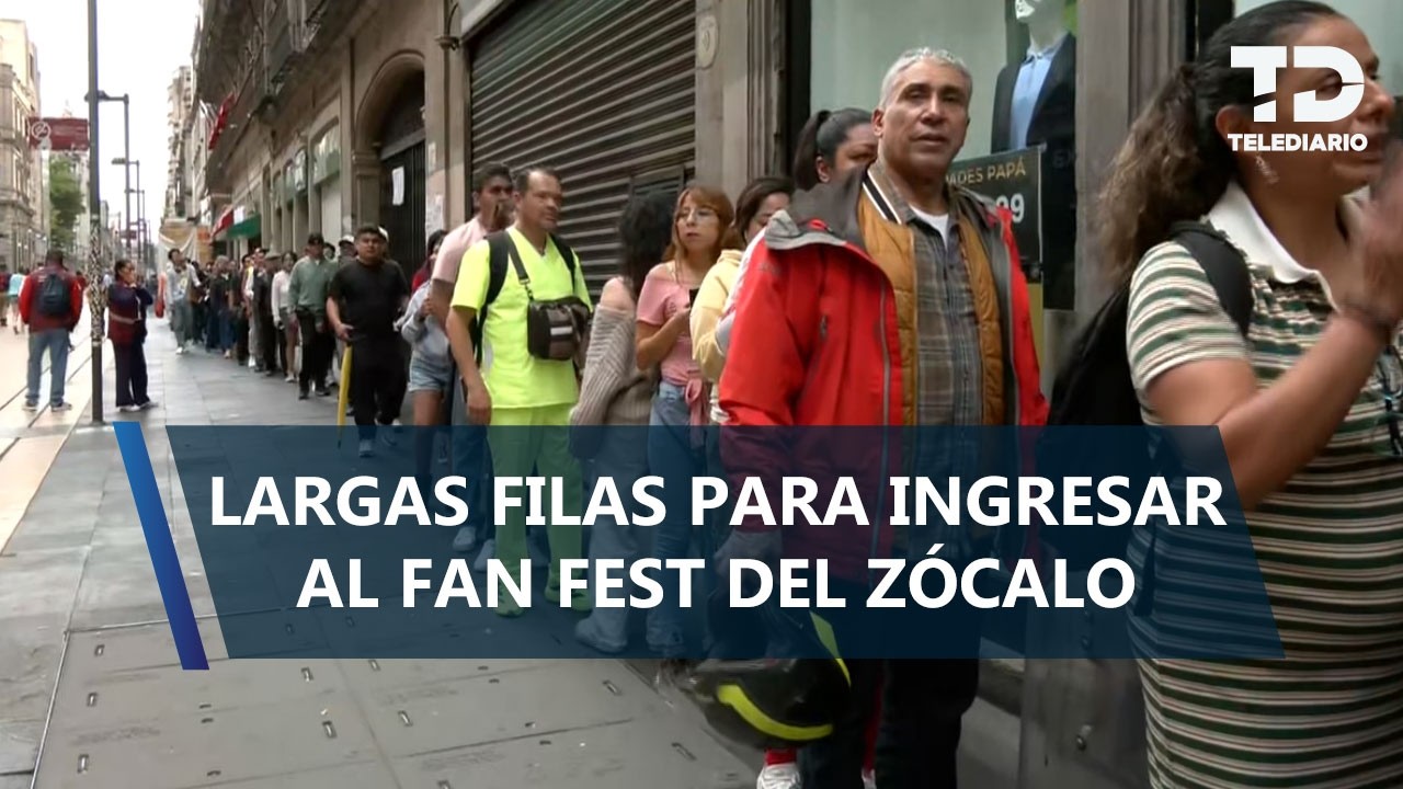 Aficionados generan largas filas para el Fan Fest del Zócalo