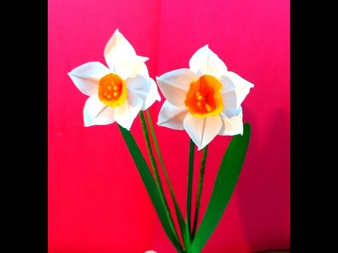 How to make Paper Flowers Narcissus (flower #120)