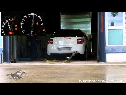 Citroen DS3 Racing sound with Supersprint full exhaust on the dyno - 221 hp!