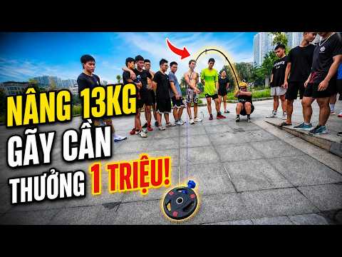 Video test cần câu camera nâng tạ 13 kg thực tế