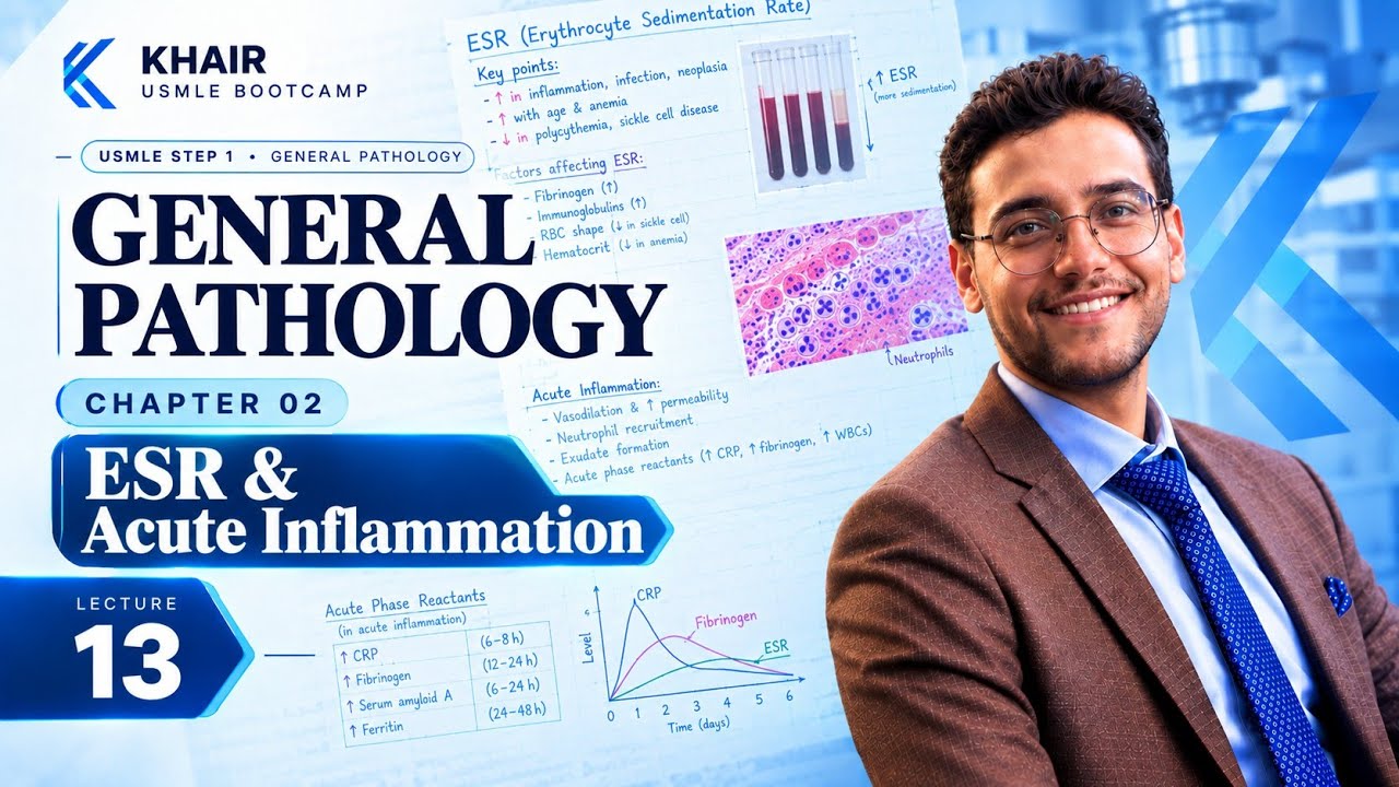 GENERAL PATHOLOGY 13 (ESR & Acute inflammation) | DR KHAIR USMLE STEP 1 