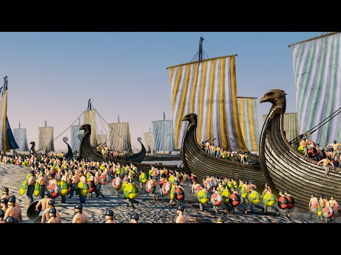MASSIVE BRITONS BEACH LANDING - Total War ATTILA