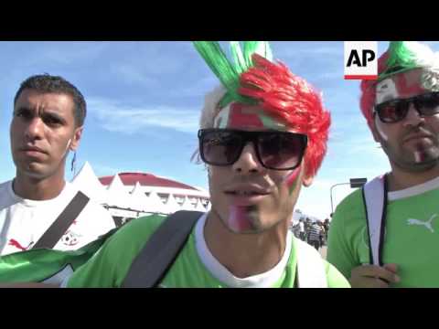 Algeria and South Korea fans arrive at stadium ahead of game