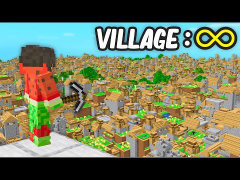 I survived 24 hours in an INFINITE Village on Minecraft...