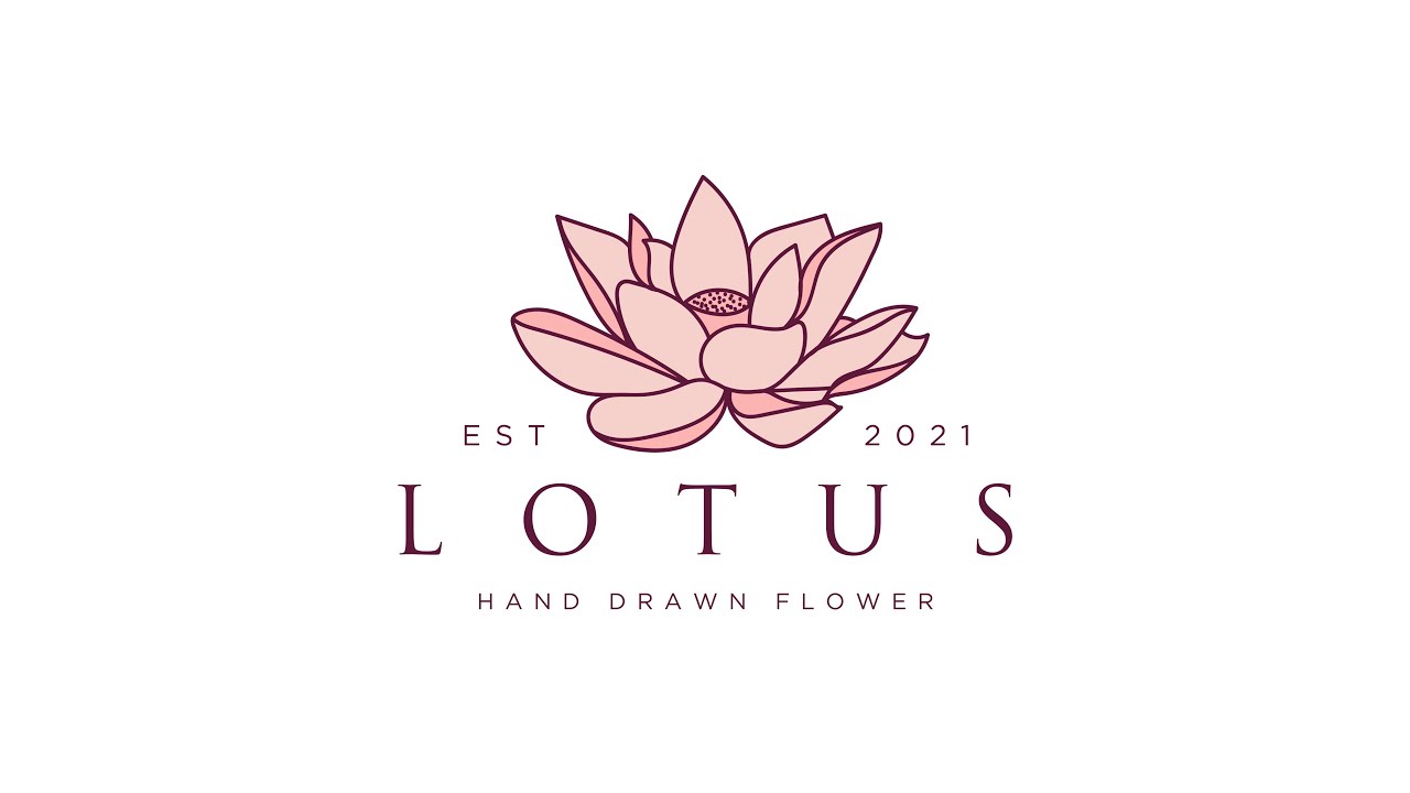 Lotus Flower Hand Drawn Botanical Logo | Adobe Illustrator Tutorial