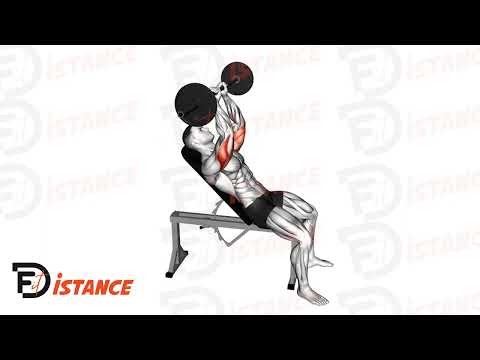 Barre au front sur banc incliné (Skull crusher) - Exercice Barre au front sur banc incliné (Skull crusher) en vidéo
