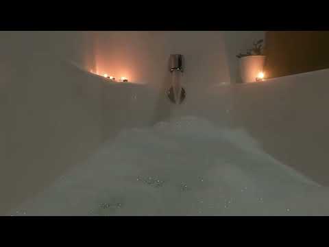 Bubble Bathtub Filling - Candle Light and Inside Tub - Relaxing White Noise for Sleep