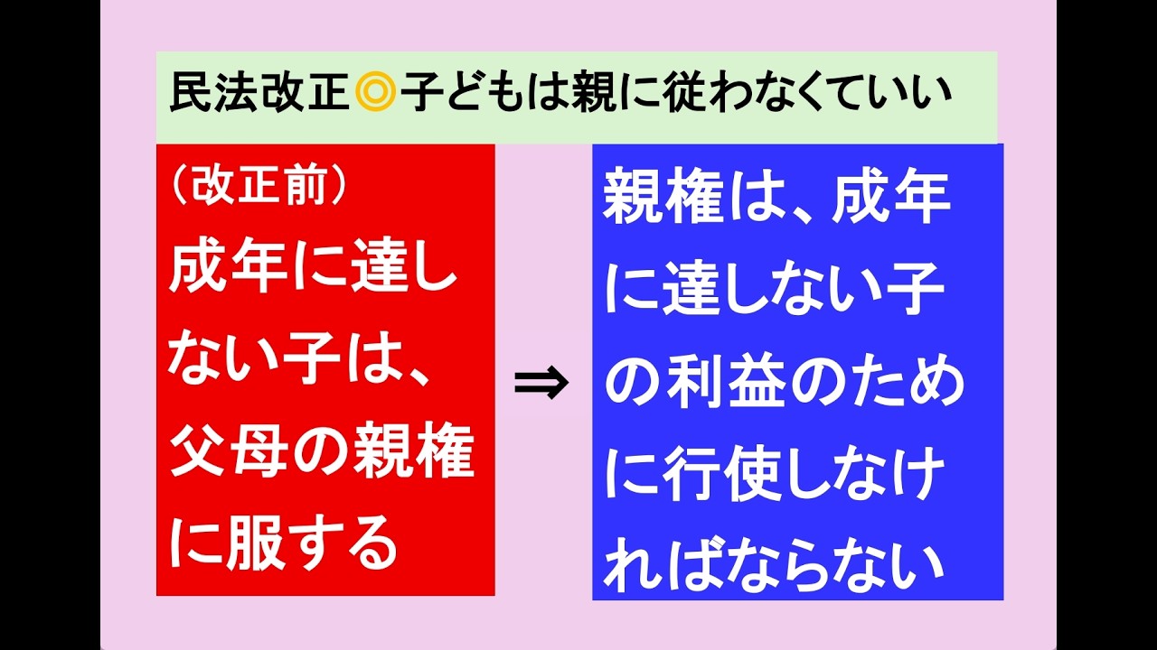 民法改正◎子どもは親に従わなくていい #日本 #毒親育ち #ビジネス #子育て #教育 #ニュース #哲学 #sdgs #拡散希望