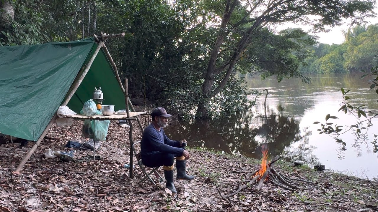 🏕️ACAMPEI NA BEIRA DO RIO fiz peixe frito me DIVERTI COM as MATRIXÃ