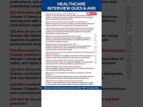Healthcare Interview Questions and Answers