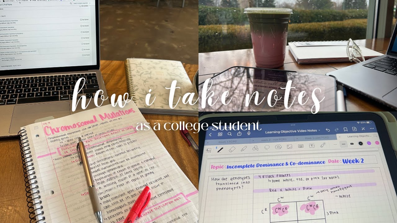 HOW I TAKE NOTES FOR COLLEGE ☕️📚🍂 | using Goodnotes, handwritten notes, diagrams, and study tips!