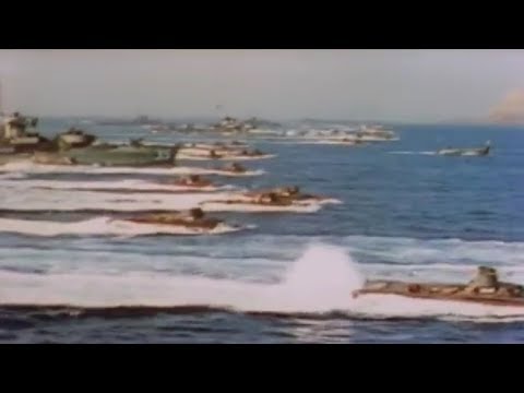 WW2 - Iwo Jima Assault [Real Footage in Colour]