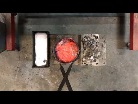 Making  aluminium ingots from the Fall Meltdown slag - Melting metal