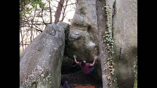 Video thumbnail of Big Bang, 8a+. Fontainebleau