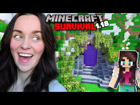 Portal Build & Exploring the Nether! Let's Play Minecraft 1.18 Survival #4