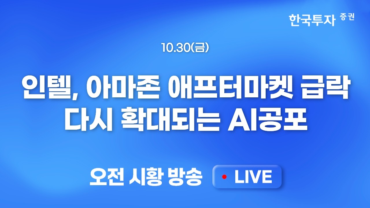 [1030 모닝한투] 분명 AI부문 실적은 좋았는데..위험자산 회피심리 확대, 그래도 빅테크실적은 끝난다