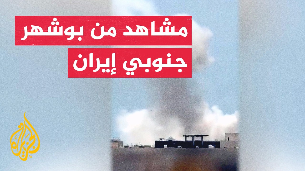 فيديو | تصاعد أعمدة الدخان من موقع تعرض لغارات في محافظة بوشهر جنوبي إيران