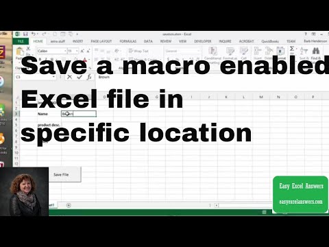 Save a macro enabled Excel file in specific location with VBA