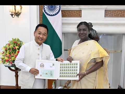 Sikkim CM Calls on President Droupadi Murmu, Presents Golden Jubilee Souvenir