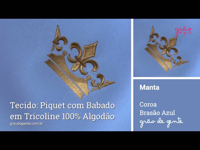 Manta Coroa Brasão Azul | Ref: 54304