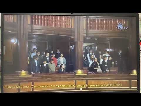 Gli studenti di Mignanego in Senato, il saluto del presidente La Russa