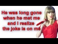 Taylor Swift - I Knew You Were Trouble (Lyrics ...