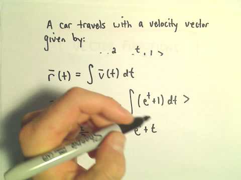 Vector Functions: Position, Velocity, Acceleration Word Problem, Ex 1