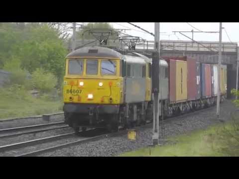 Class 86's in action, on 4M74 Coatbridge - Crewe liner, 6th - 9th May 2014
