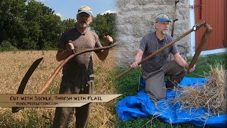Hand Threshing with Sickle Scythe and Flail - at t