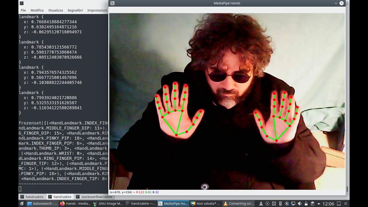 Hands tracking for Telerobotics - Python Opencv Mediapipe