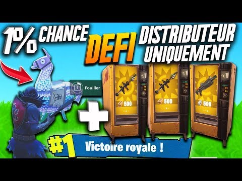 🔥 DÉFI IMPOSSIBLE: TOP1 QU'AVEC LE DISTRIBUTEUR LÉGENDAIRE + LAMA ► 1% DE CHANCE FORTNITE