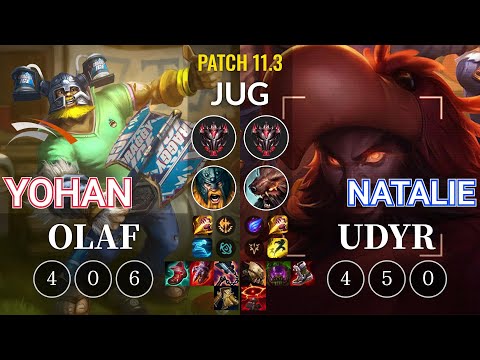 HLE yoHan Olaf vs Natalie Udyr Jungle - KR Patch 11.3