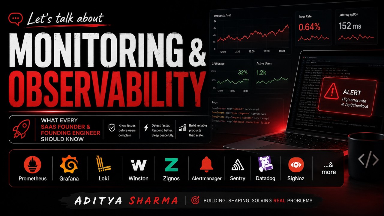 Monitoring & Observability - Grafana, Prometheus, Signoz, VPS, Winston Loki, Datadog, Alerting, Sentry and many more...