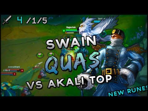 S8 NEW RUNES| Quas Swain vs Akali TOP | Ranked League VOD