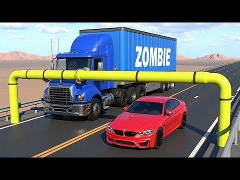 Cars vs Pipeline Trap Challenge #3 in BeamNG Drive!