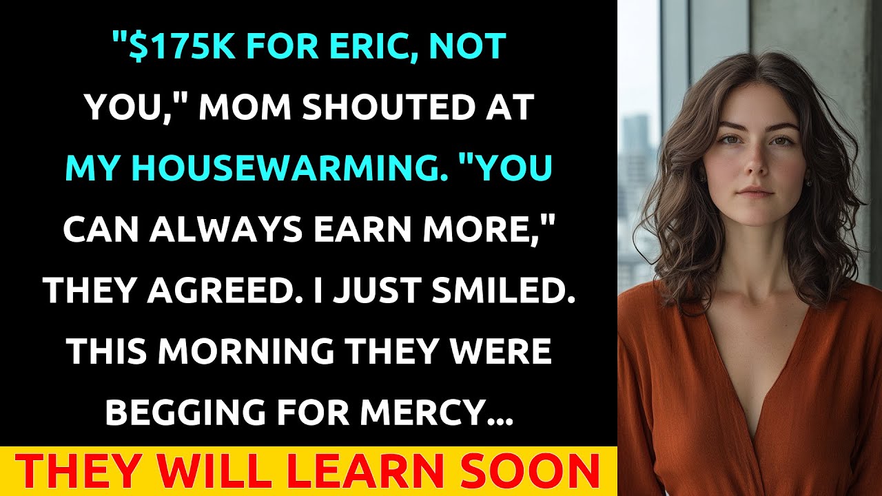 "$175K For Eric, Not You," Mom Shouted At My Housewarming. "You Can Always Earn More," They Agreed