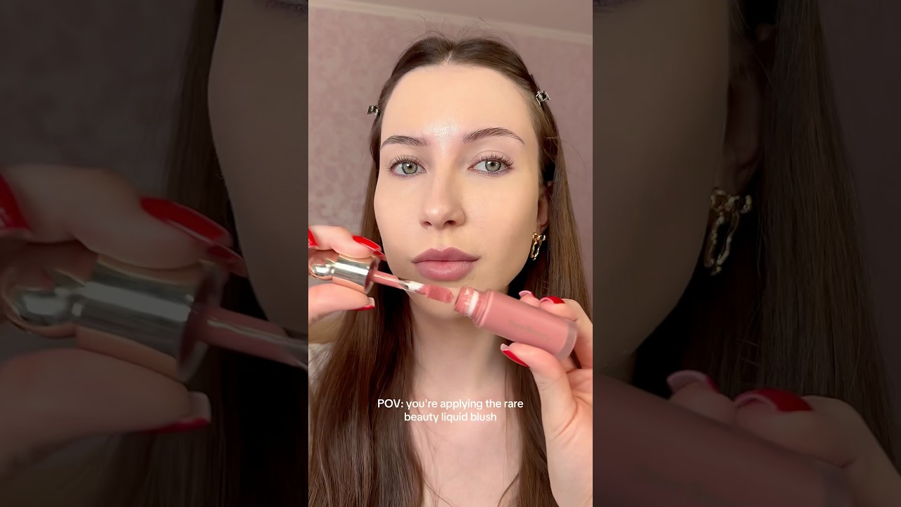 POV : you're applying the ​⁠@RareBeauty liquid blush #rarebeauty #blush #liquidblush #makeup