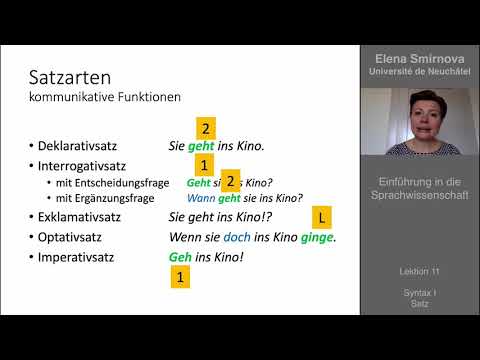 Einführung in die Sprachwissenschaft: Thema 11 - Syntax, Was ist ein Satz?