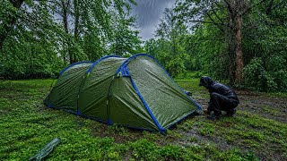 Solo Overnight Camping In A Tunnel Tent + Cooking Juicy Steak !!