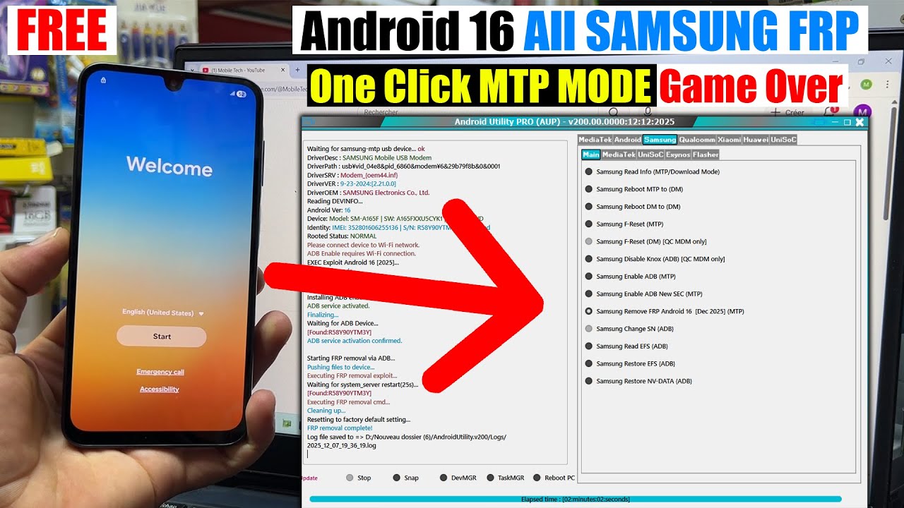 New Method!! All Samsung Android 16 FRP Bypass, Google Account Remove (FRP Tool)