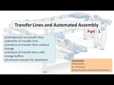 , title : 'Transfer Lines & Automated Assembly: Introduction, analysis of transfer lines with & without storage'