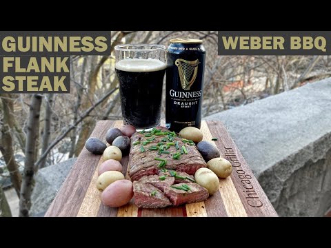GRILLED IRISH FLANK STEAK for St. Patrick's Day | Guinness Stout Marinade | Weber Q Grill