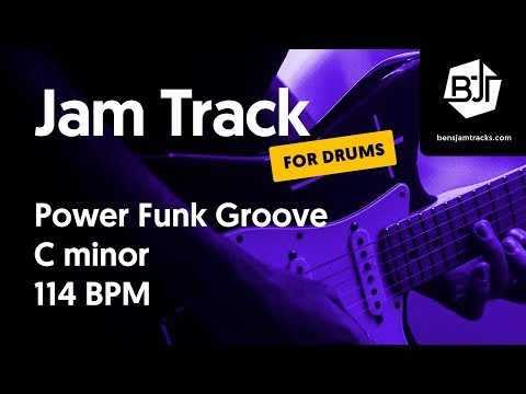 Power Funk Groove Jam Track in C minor (for drums) "Stronghold" - BJT #34