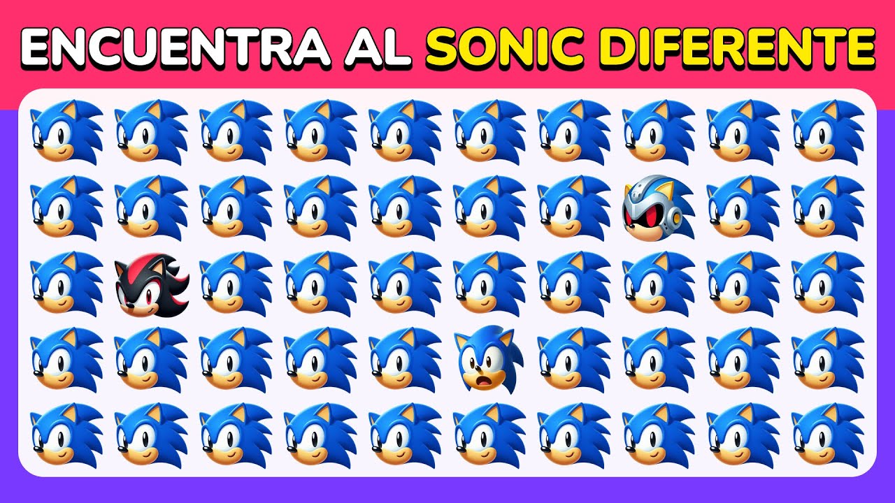 Encuentra el Emoji Diferente - Edición de Sonic the Hedgehog 🦔🔵 | 30 Niveles Épicos