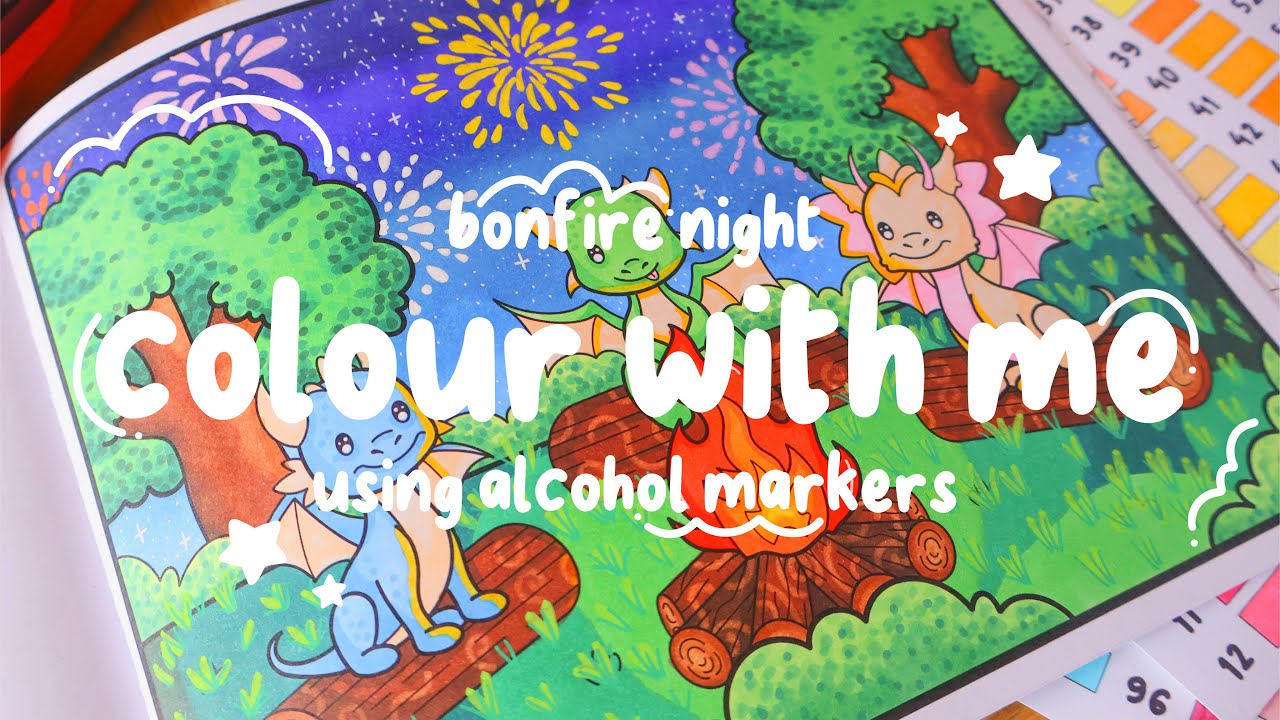 Let's Celebrate Bonfire Night ♡ Colouring With Alcohol Markers