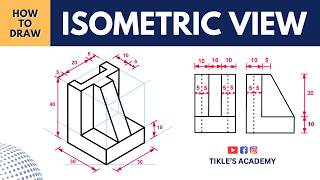 How to Draw Isometric View | Engineering Drawing | Solved Problem 12  @TIKLESACADEMY