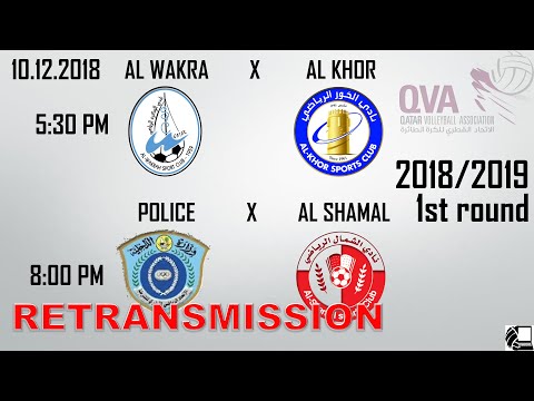 RETRANSMISSION - Al Wakra X Al Khor, Al Shamal X Police - Qatar Volleyball League 18/19